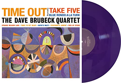 Dave Brubeck Quartetās āTime Outā album cover and purple vinyl record.