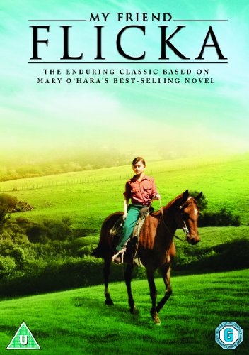 A boy rides a brown horse through a bright green, sunlit field.