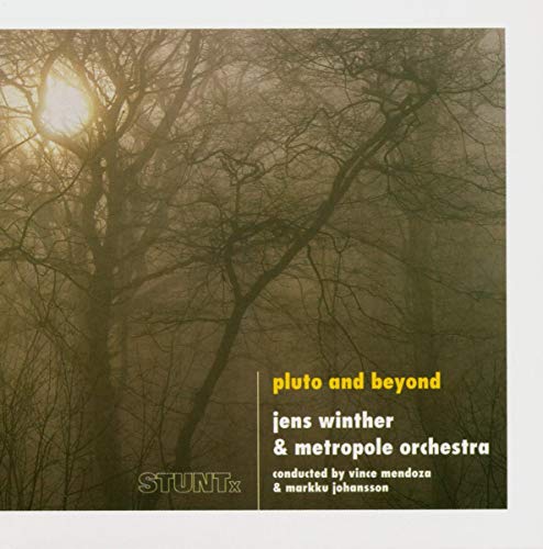 CD cover with a dark forest scene and album title “Pluto & Beyond”.