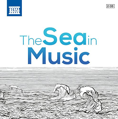 "CD cover with 'The Sea in Music' title and wave illustration."