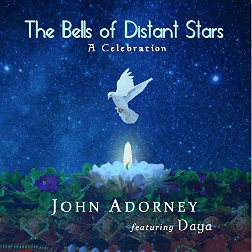 CD cover: starry blue sky, white dove, flower, and candle.