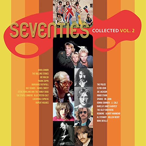 Seventies Collected Vol. 2 vinyl LP cover with collage of 70s musicians.