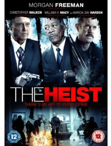 DVD cover for "The Heist" featuring three men and a chaotic scene.