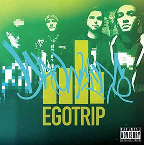 CD cover for “Drowning - Egotrip” featuring four men and graffiti text.