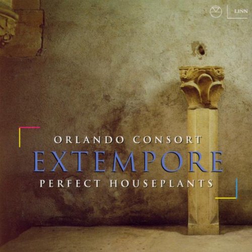 "CD cover featuring a stone pillar against a textured wall, with 'Orlando Consort' and 'Extempore' text."