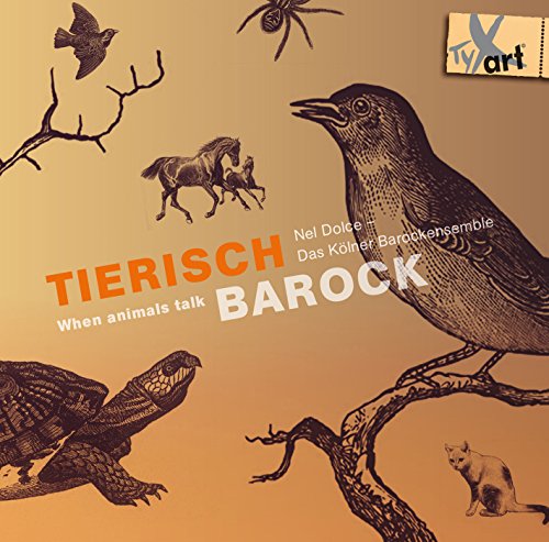 "CD cover with animal illustrations and 'Tierisch Barock' text on orange background."