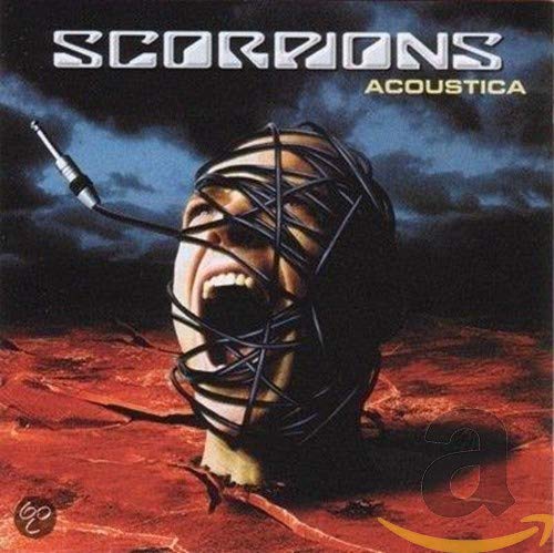 Scorpions Acoustica DVD cover: a screaming face bound with cords.
