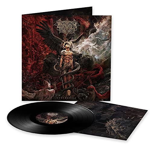 Vinyl record and album cover with dark, fantastical, illustrated artwork.