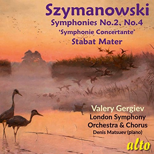 CD cover featuring birds in a misty landscape, text: Szymanowski, Gergiev.