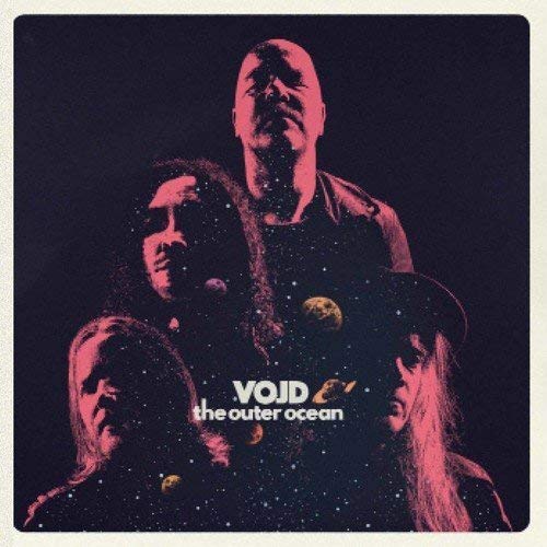 Album cover for Vojd’s “The Outer Ocean” featuring four figures in a starry sky.