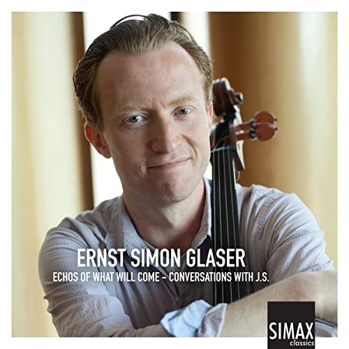 Ernst Simon Glaser with a cello, album cover for J.S. Bach.