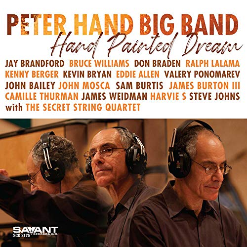 "Album cover with three men wearing headphones, list of names and 'Savant' logo."