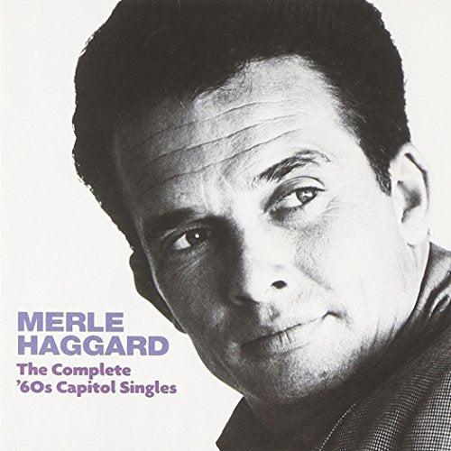 Merle Haggard album cover with a black and white portrait of the artist.