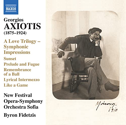 CD cover featuring a vintage portrait of composer Georgios Axiotis.