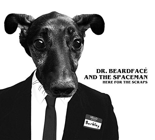 Dog with a human suit and tie, album cover art.