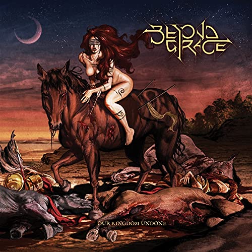 CD cover: woman on horse amidst battle scene, crescent moon above.