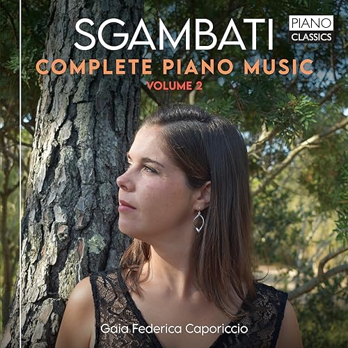 CD cover featuring pianist Gaia Federica Caporiccio and tree bark.