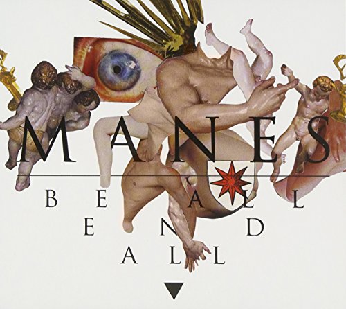 "Album cover with surreal image of multiple human figures and a large eye."