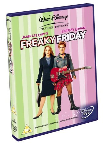 Freaky Friday" DVD cover featuring Jamie Lee Curtis and Lindsay Lohan.