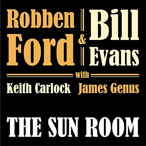 Album cover with gold and white text on black background titled The Sun Room.