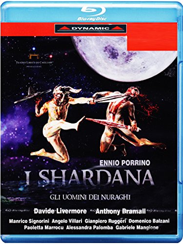 Blu-ray cover for "I Shardana" opera, featuring warriors with swords.