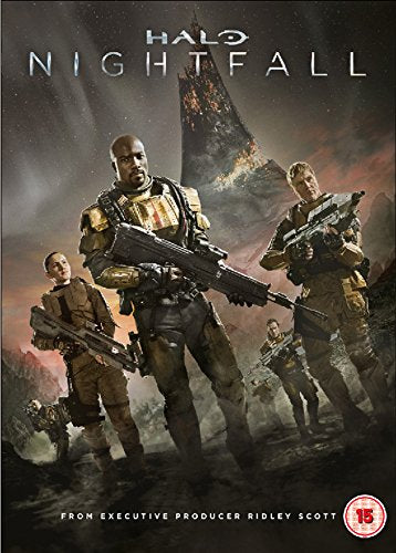 Halo: Nightfall DVD cover featuring soldiers in futuristic armor.