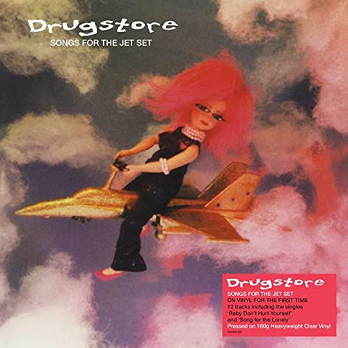 Album cover for Drugstore’s “Songs For The Jet Set” featuring a doll on a plane.