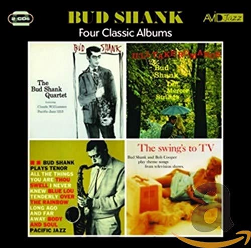 CD cover for Bud Shank’s “Four Classic Albums” featuring quartet imagery.