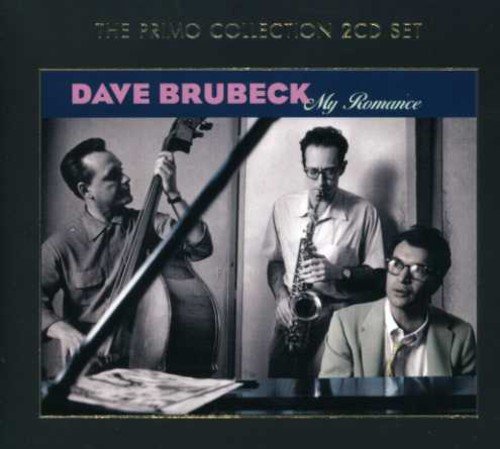 "Album cover with three musicians, one playing piano, bass, and saxophone."