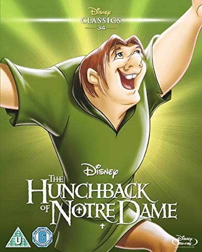 The Hunchback of Notre Dame" Blu-ray cover featuring Quasimodo in green.