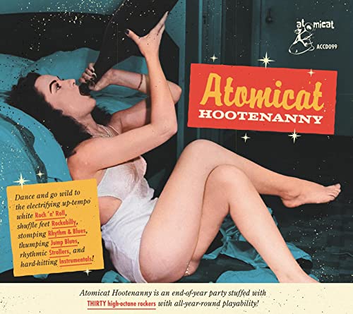 CD cover: woman in nightgown, retro design, "Atomicat Hootenanny" text.