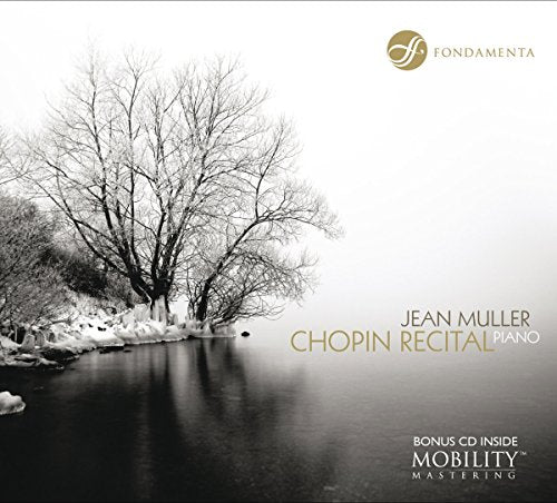 "CD cover with snowy landscape, bare trees, and calm water, featuring gold and white text."