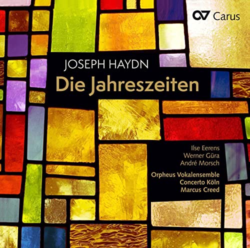 CD cover for Haydn’s “Die Jahreszeiten” with stained-glass design.