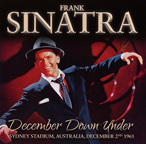 Frank Sinatra in a suit and hat, album cover for "December Down Under".