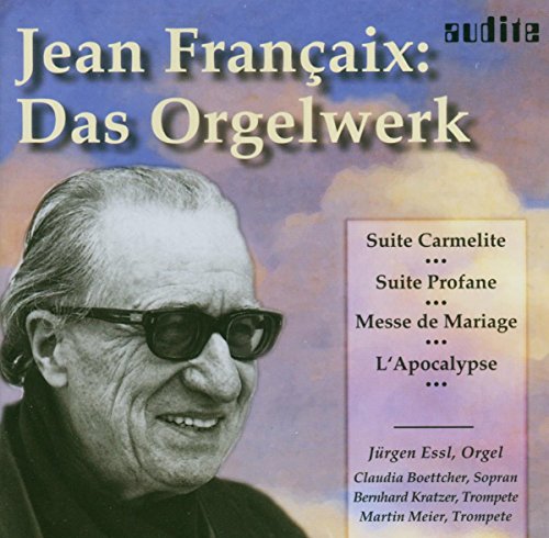 CD cover with a man's portrait and musical composition titles on a cloudy background.