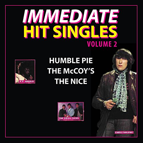 "Album cover with 'IMMEDIATE HIT SINGLES VOLUME 2' text and artist images on black background."