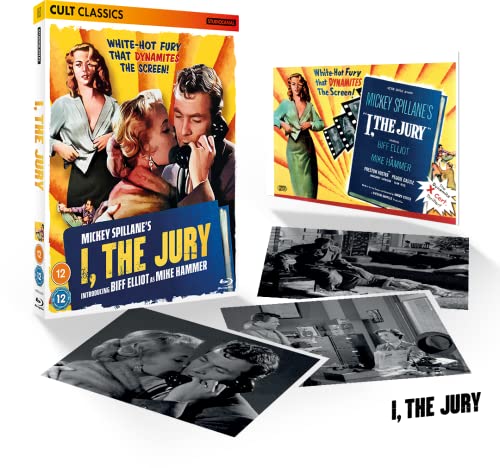 I, The Jury" Blu-ray cover featuring three actors in 1950s attire.