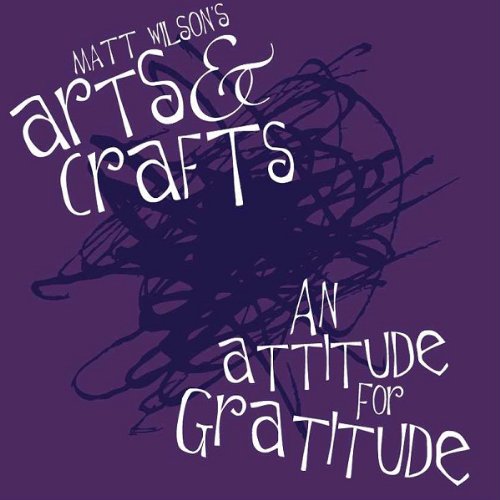 "Purple album cover with white text and a dark scribble design."