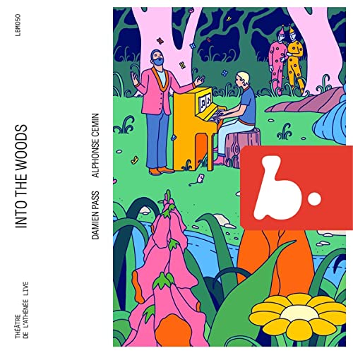 Colorful album cover depicting musicians in a stylized woodland scene.