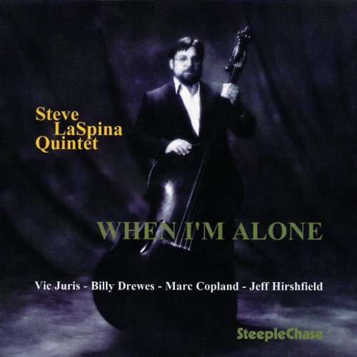 Album cover featuring a man holding a double bass, with text overlay.