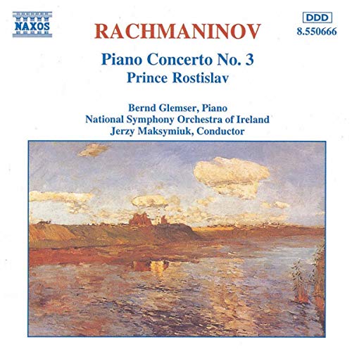 CD cover for Rachmaninoff’s Piano Concerto No. 3 with landscape painting.