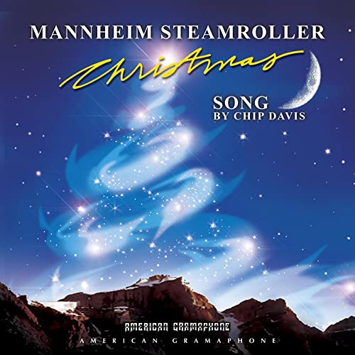 CD cover for Mannheim Steamroller’s “Christmas Song” with snowy mountains.