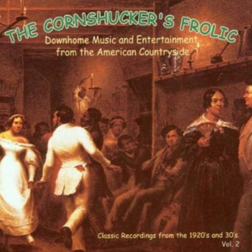 "CD cover with vintage illustration of people dancing and socializing in a rustic room."