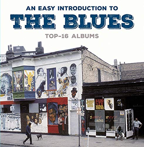 CD cover featuring a mural of blues musicians and a city street.