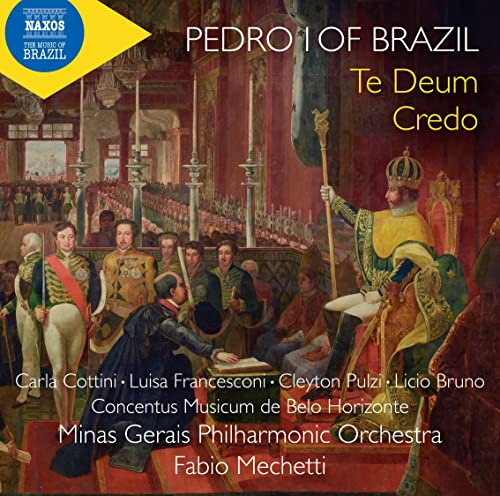 CD cover depicting Pedro I of Brazil in royal attire, with orchestra details.
