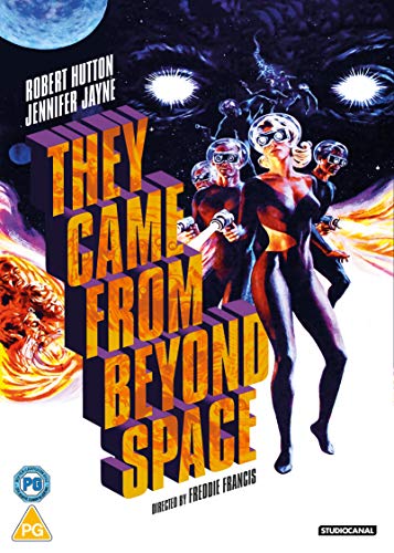 They Came From Beyond Space" DVD cover with aliens and colorful space background.