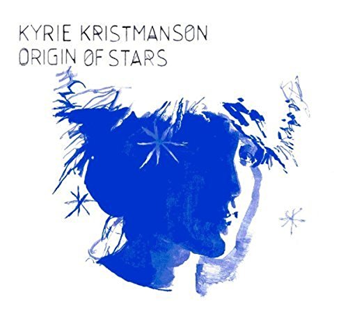 The alt text for the image is: "Album cover with blue abstract face and star shapes."