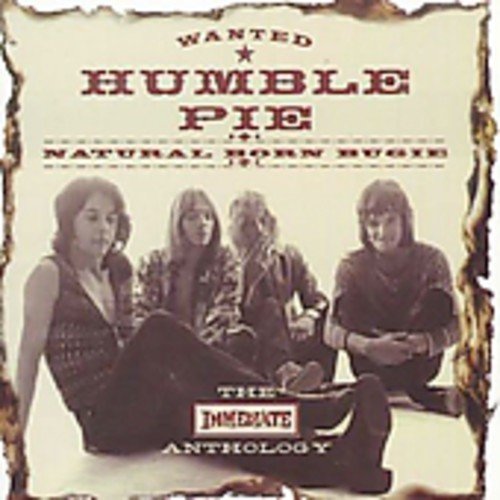 "Humble Pie album cover with four band members sitting on the ground, sepia-toned image."