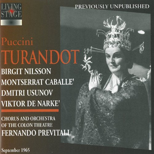 CD cover for Nilsson/Caballe’s “Turandot” featuring a regal soprano in costume.