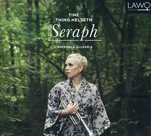 CD cover featuring Tine Thing Helseth with a trumpet in a forest.